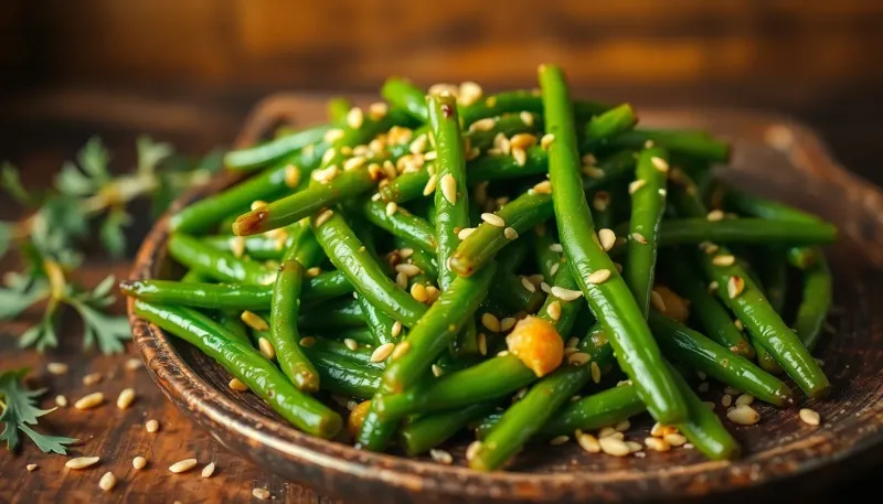Haricots verts sautéés à l'ail et au sésame : la méthode qui change tout